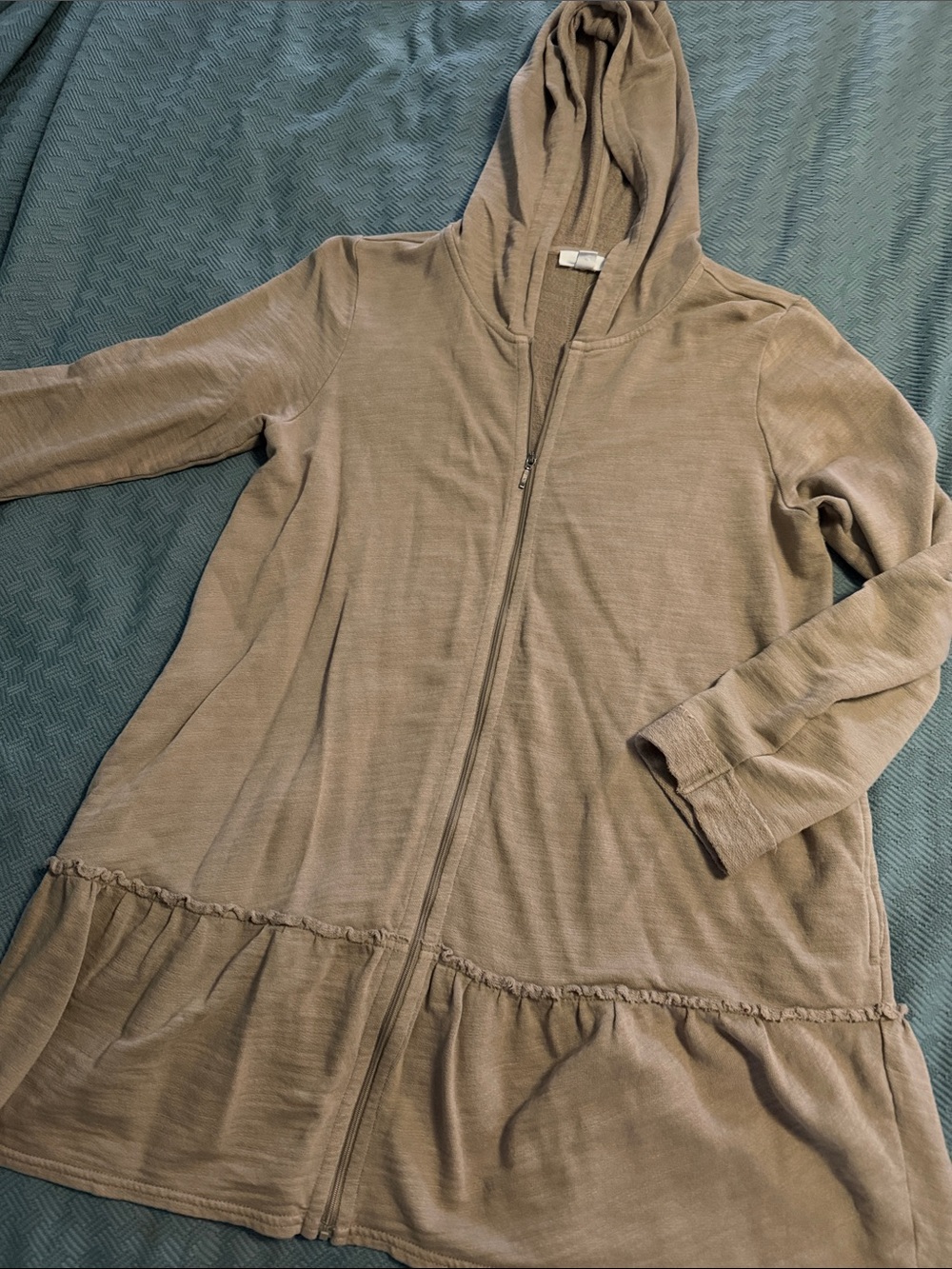 J Jill Cotton Zip-Front Sweatshirt Hoodie